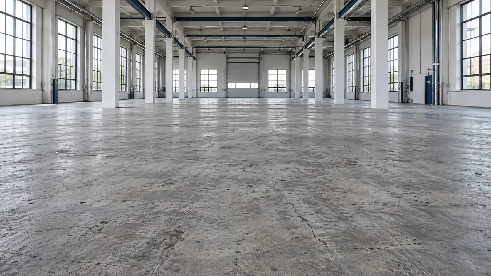 Piso de hormigón industrial antes de ser preparado